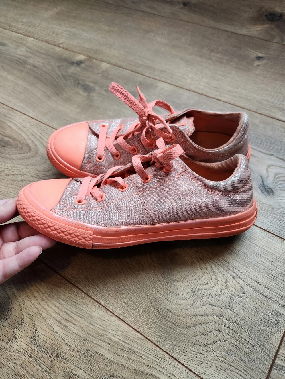 Size 3 Girls Neon Converse Sneakers